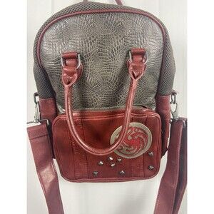 Game Of Thrones Backpack House Of Tagaryen Red/Grey Metal Studs Pop Culture